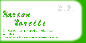 marton morelli business card